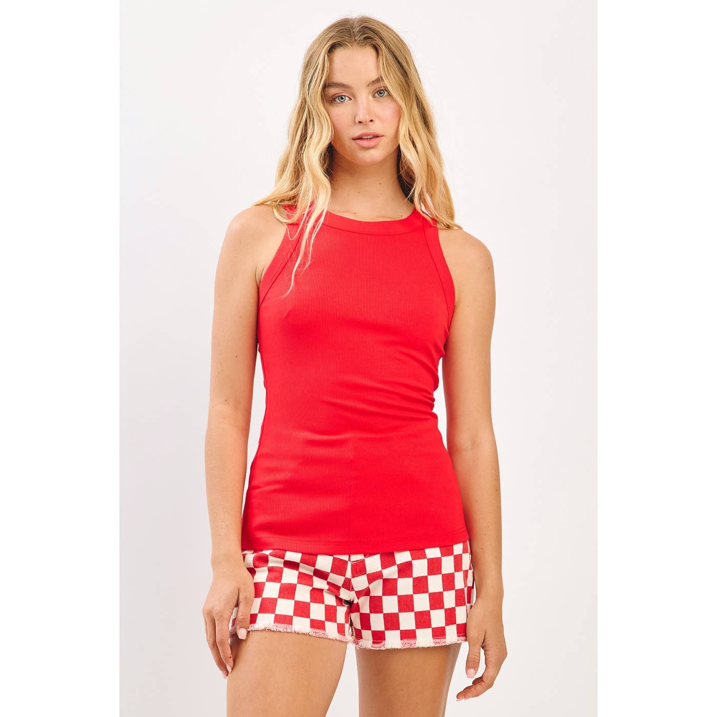 mittoshop - Venta al por mayor Camiseta sin mangas - Mujer - CAMISETA SIN MANGAS DE CUELLO REDONDO DE PUNTO ACANALADO16