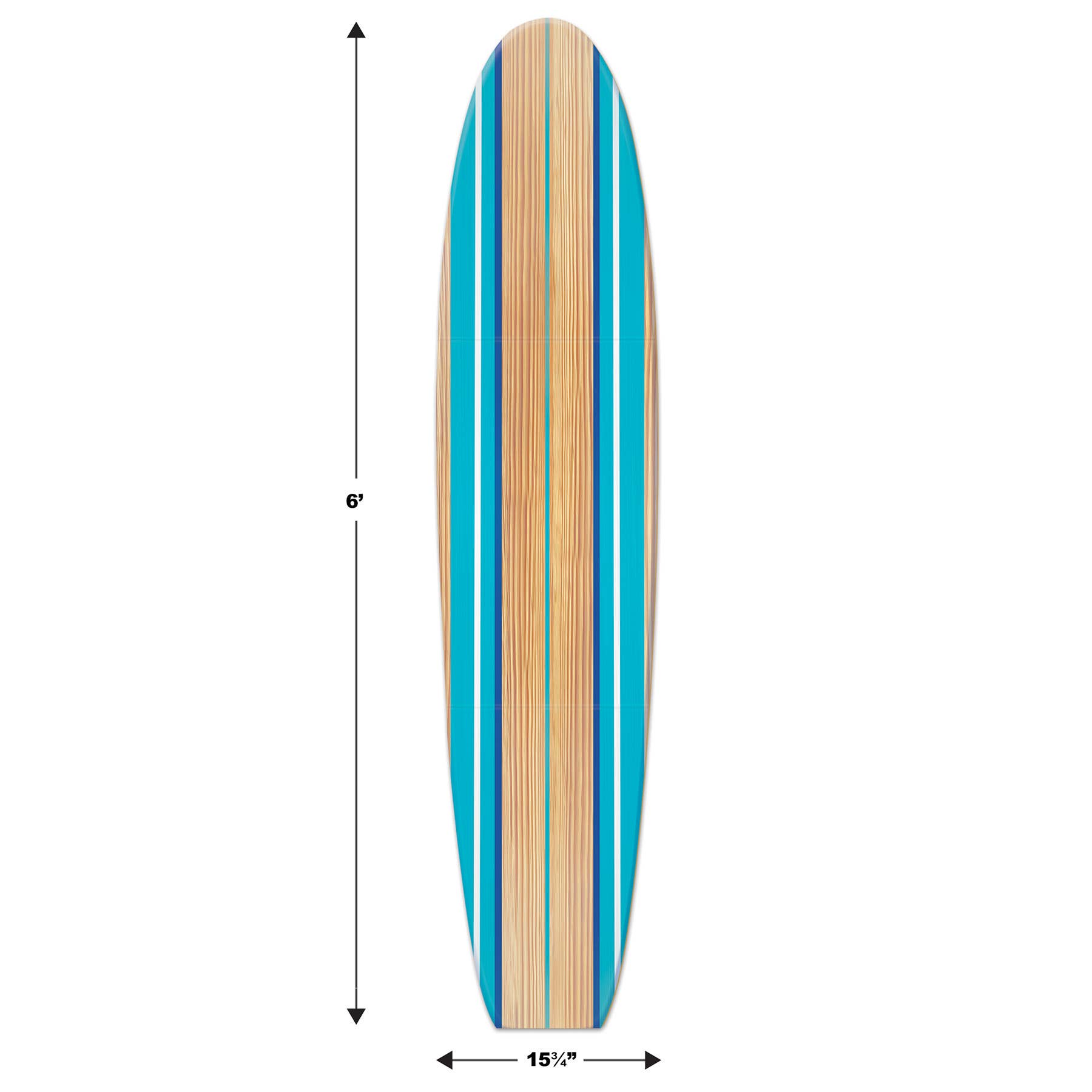 Beistle - Wholesale Decal - Party Decorations - Cardstock Surf Board Stand-Up Prop, 6' x 15¾"6