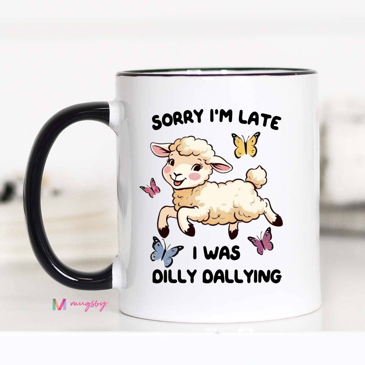 Mugsby - Vente Tasse à café - Mug à café Dilly Dallying, Mug drôle, Mug en céramique3