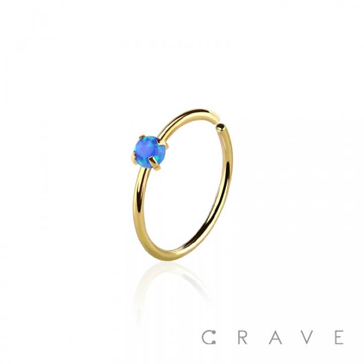 CRAVE – wholesale Enkelt örhänge – NOSH-016GD [NOSH-016GD SYNTETISK OPAL STEN STIFT SET 316L SU