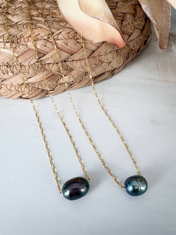 Stor Påfugleperle Rolo Kæde Halskæde for engroshandel hos Quinn Sharp Handmade