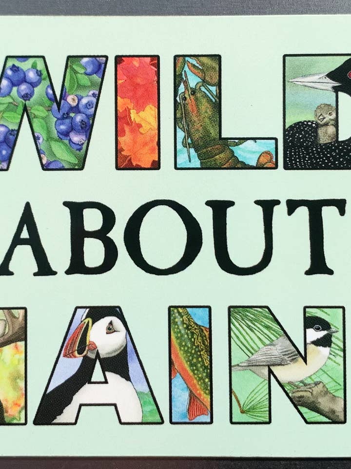 Wild About Maine Magnet for wholesale by Firefly Sky Design