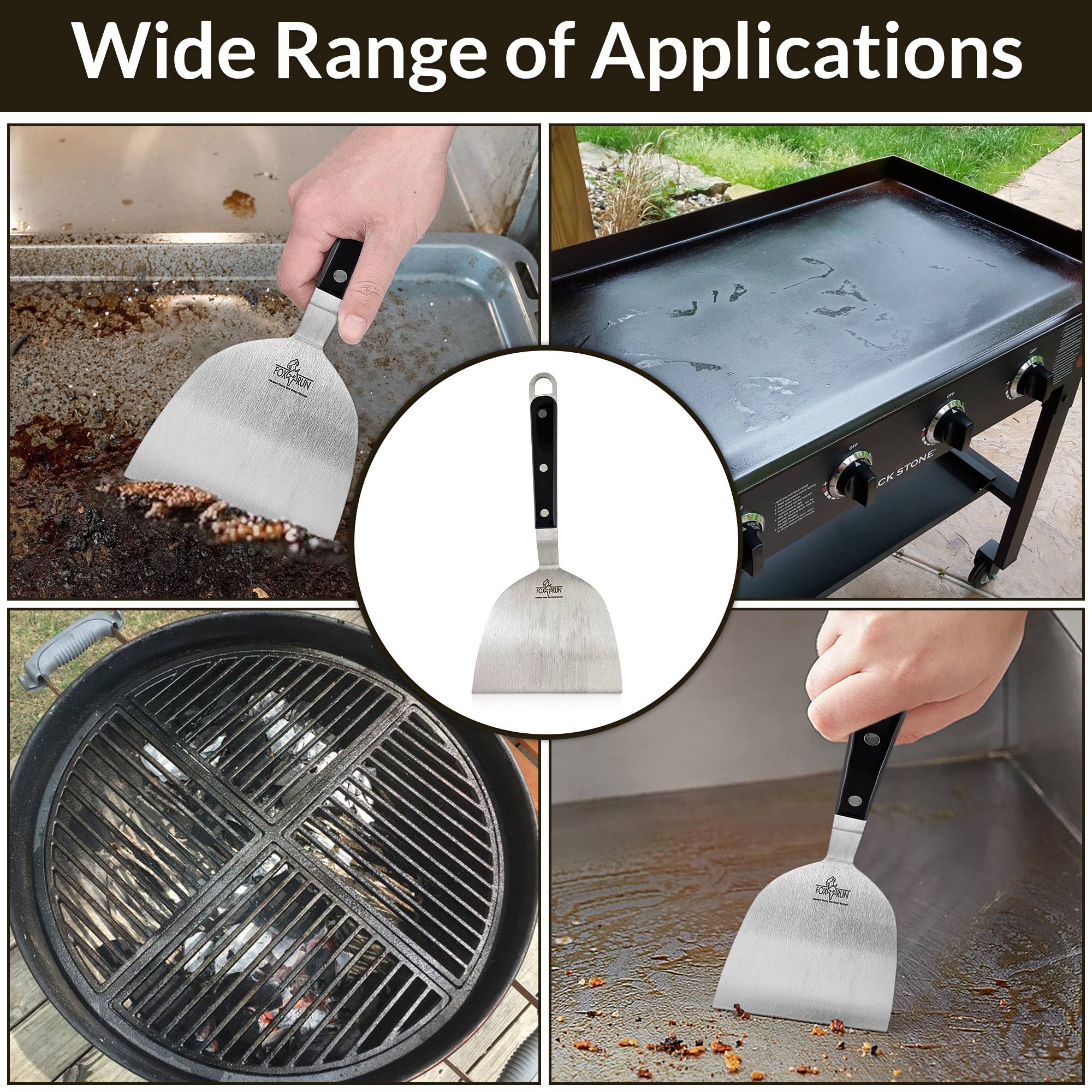 Fox Run Brands - Wholesale Grillgereedschap voor buiten - Fox Run roestvrijstalen grillschraper, 10,75 „x 4,5" x 2,2"”1