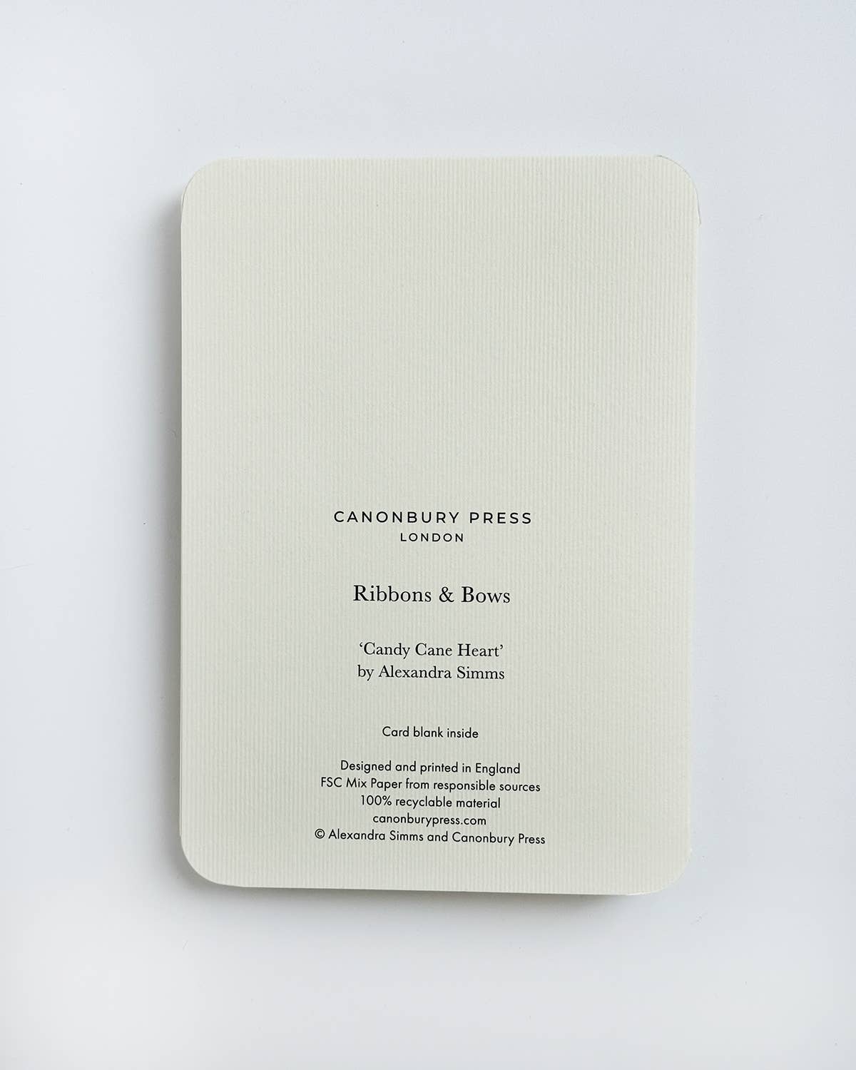 Canonbury Press - Wholesale Christmas Card - Candy Cane Heart Greeting Card | Birthday Card4