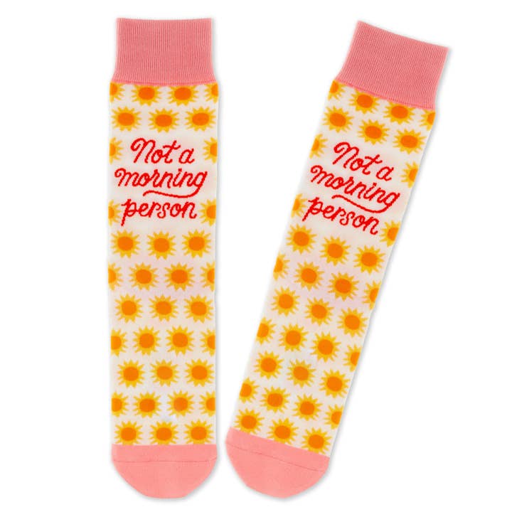 Shoebox Funny Pair of Socks - 'Not A Morning Person' for wholesale by Hallmark