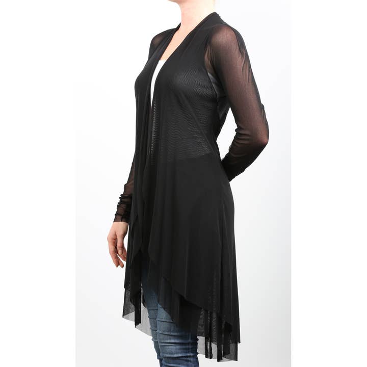 MAXIMA halflange stofdoek zwart voor wholesale door Elana Kattan