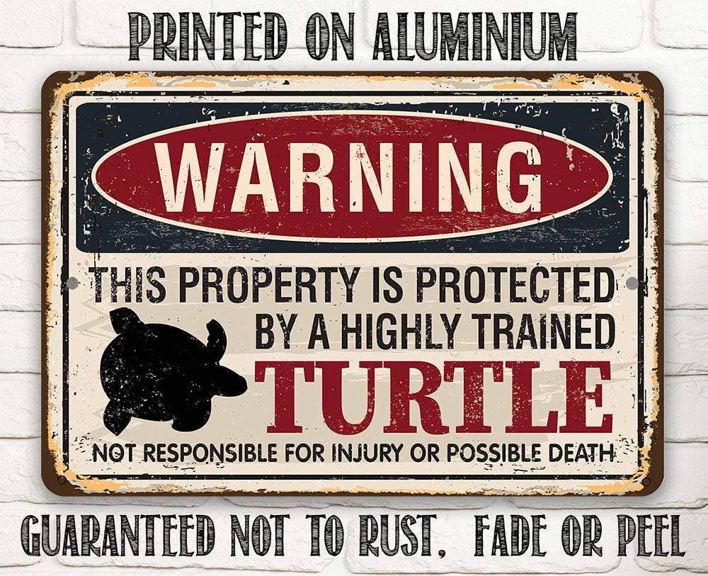 Lone Star Art Metal Signs - Wholesale Sign - Property Protected By Turtle - Metal Sign6