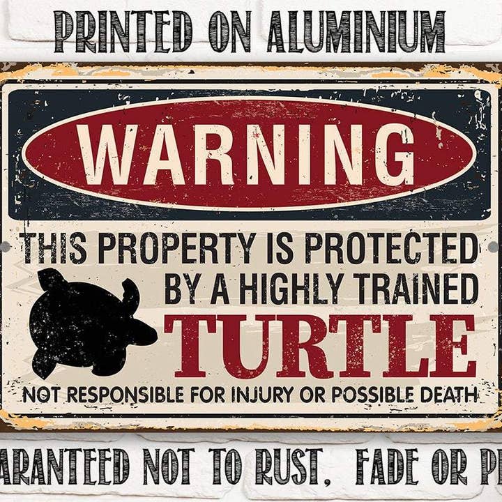 Lone Star Art Metal Signs - Wholesale Sign - Property Protected By Turtle - Metal Sign6