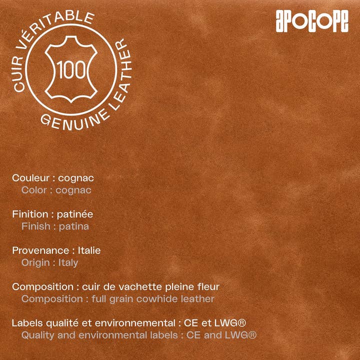 apocope.paris - Vendita all'ingrosso Portachiavi - Unisex - LUDO - Portachiavi in pelle patinata - Cognac5