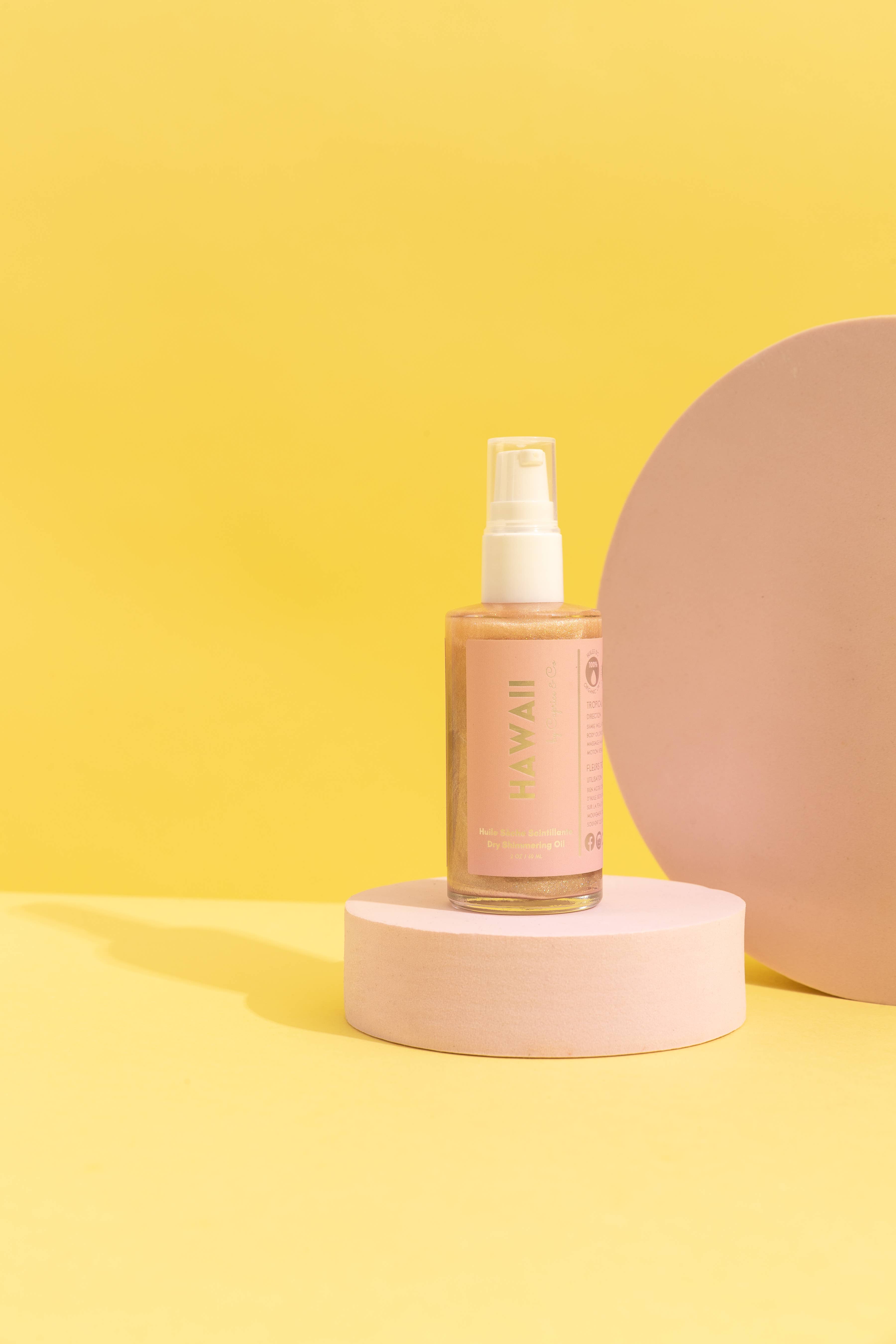 Caprice & Co - Vente Huile pour le bain/corps - Hawaï - Huile sèche chatoyante5