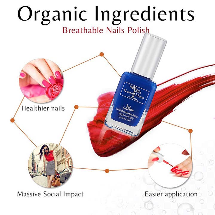 Karma Organic spa - Wholesale Nail Polish - Aziza - Karma Halal Certified Nail Polish Truly Breathable1