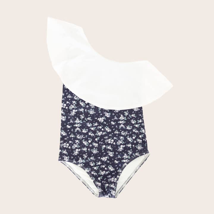 Club de plage floral à une épaule à volants '26 pour la vente par Saint Ida