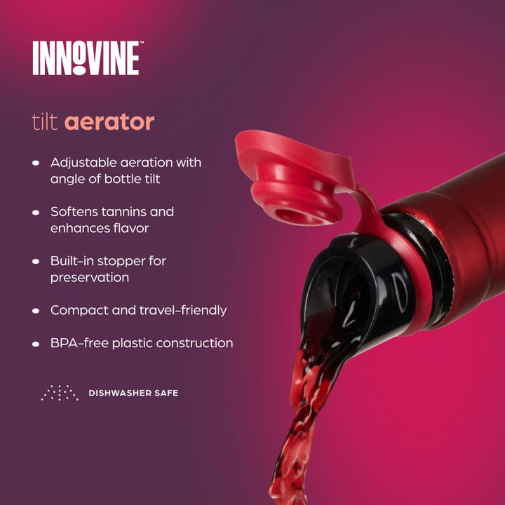 Innovine - Wholesale Liquor Dispenser - Tilt Aerator in Raspberry4