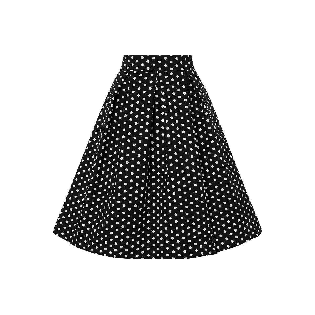 Dolly & Dotty - Wholesale Skirt - Women's - Rochelle High Waist Full Circle Polka Dot Skirt in Black6