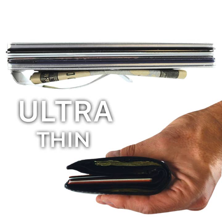 Novelty Brands - Wholesale Wallet - Men's - Roughneck Ultra Thin RFID Metal Wallet Assortment - 6/Pack2