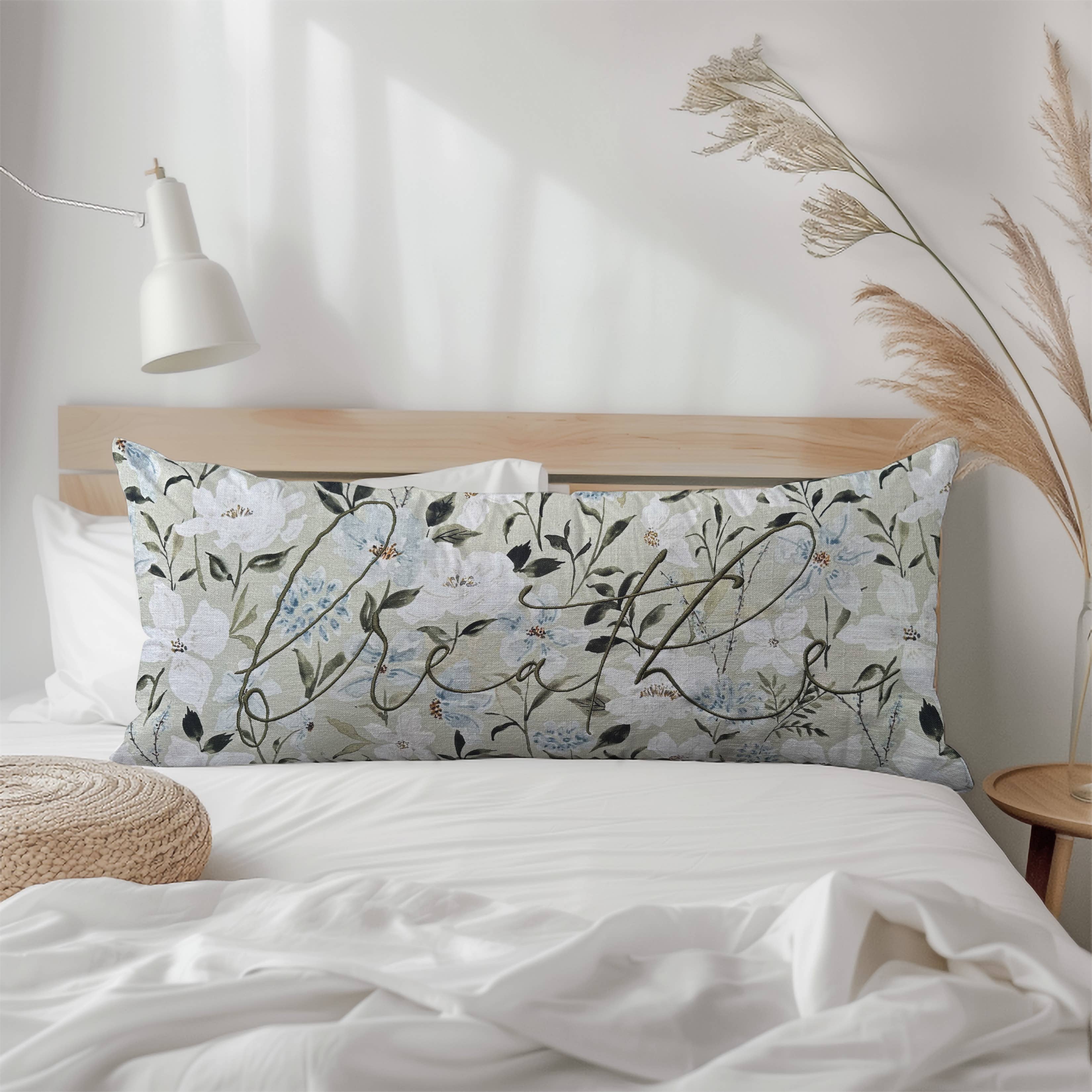 Beth Schneider Designs, LLC - Wholesale Lumbar Pillow - Breathe Lumbar 100% Soft Cotton Pillow Cover and Insert 36"Wx14"H1