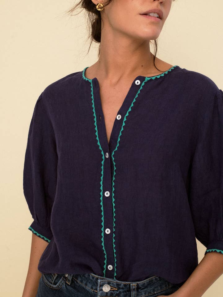 Sonmer Shop USA - Wholesale Blouse - Women's - Mily Blouse blue2