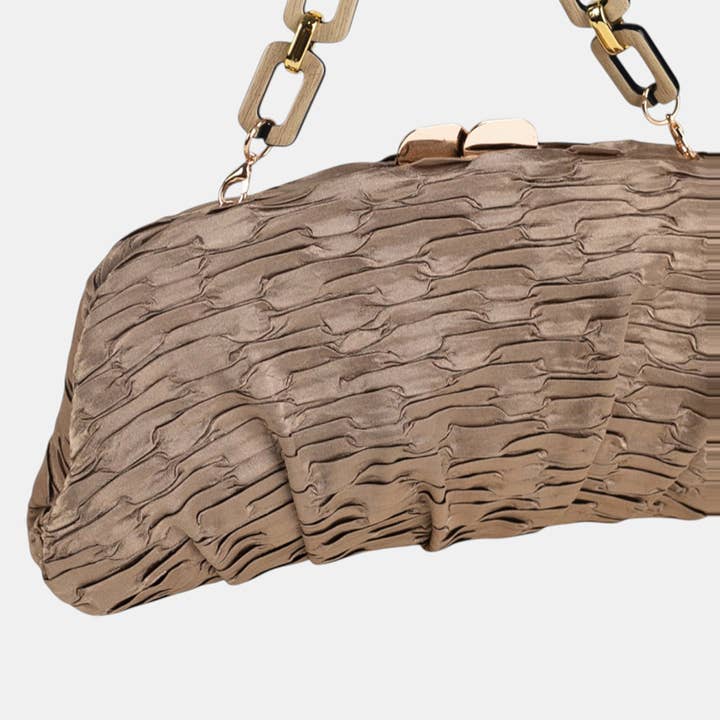 Kbas - Wholesale Top Handle Bag - Women's - JAZMIN PARTY TAUPE SATIN CLUTCH1