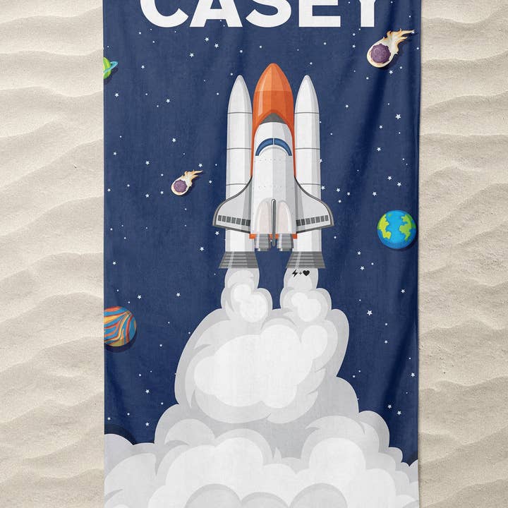 Hustle+Heart - Wholesale Beach Towel - Space Ship Custom Beach Towel (BTOWEL1003)