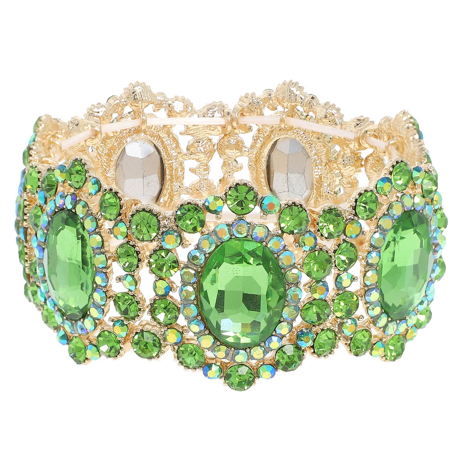 SP Sophia Collection - Vente Bracelet jonc - Bracelet extensible en grappe de pierres précieuses en cristal baroque7