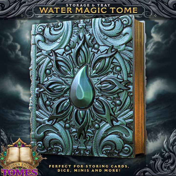 Water Magic Storage Tome for TTRPG, MTG, Pokemon, D&D Gaming for wholesale by American Carver LLC