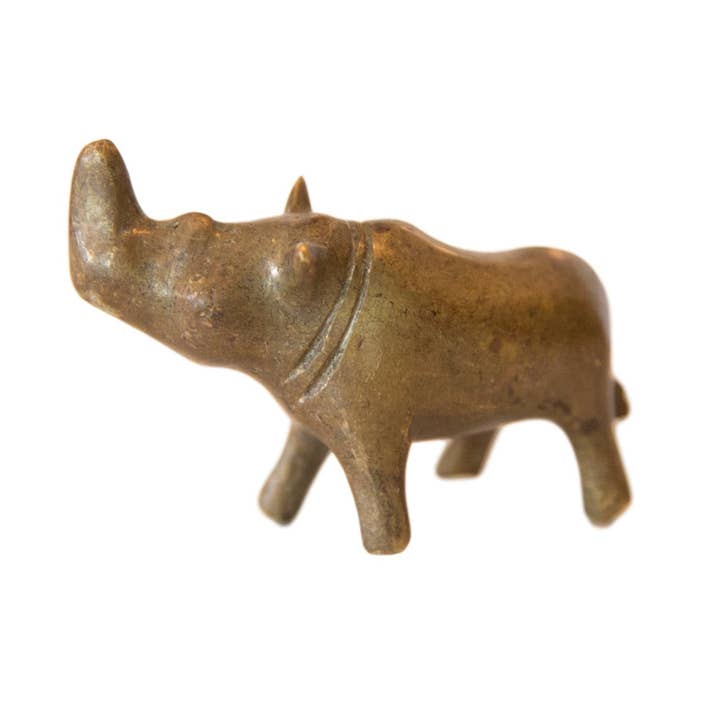 Rinoceronte giratório de bronze médio africano vintage por atacado de Old New House