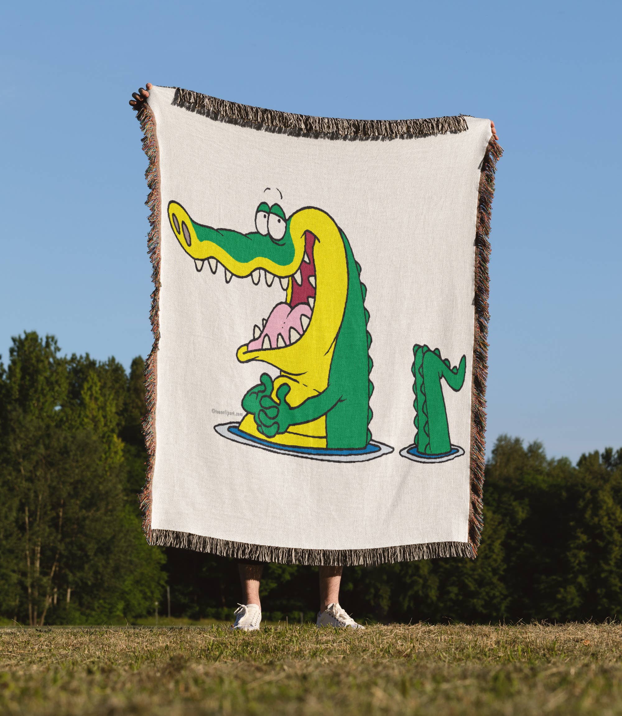 3dRose - Wholesale Throw Blanket - 3dRose, Silly Alligator Crocodile Cartoon Character, Blanket1