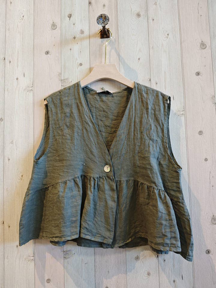 Linen & More - Wholesale Blouse - Women's - REF 12182 SLEEVELESS BLOUSE 100% LINEN4