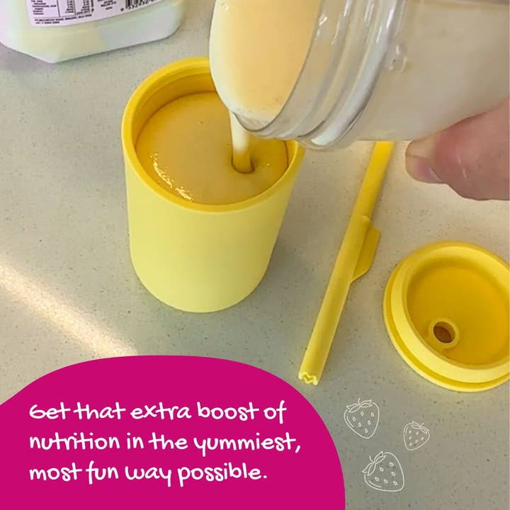 Brightberry - Wholesale Drinking Glass/Cup - Kids & Baby - Kids Smoothie Cup, Sippy Cup with Straw - Aqua