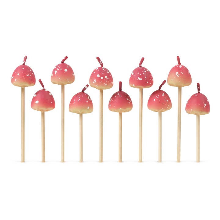 Fred & Friends - Wholesale Cake Candle - Woodland Wicks - Mushroom Birthday Candles - Set of 104