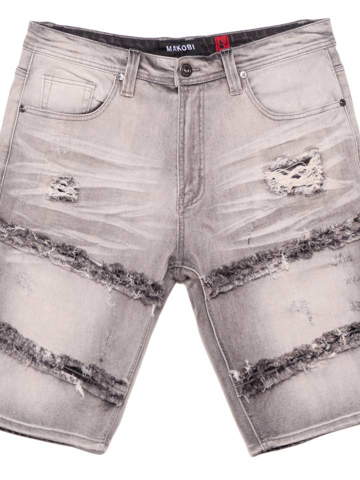 M967 Noah Jeansshorts - Grau für den Großhandel von Makobi