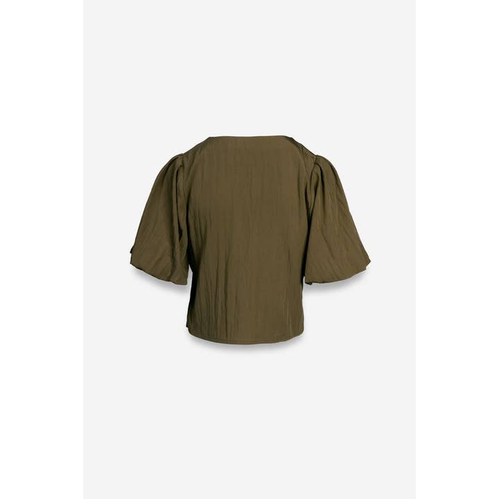 Naked Zebra - Wholesale Blouse - Women's - Puff Sleeve Button Up Blouse2