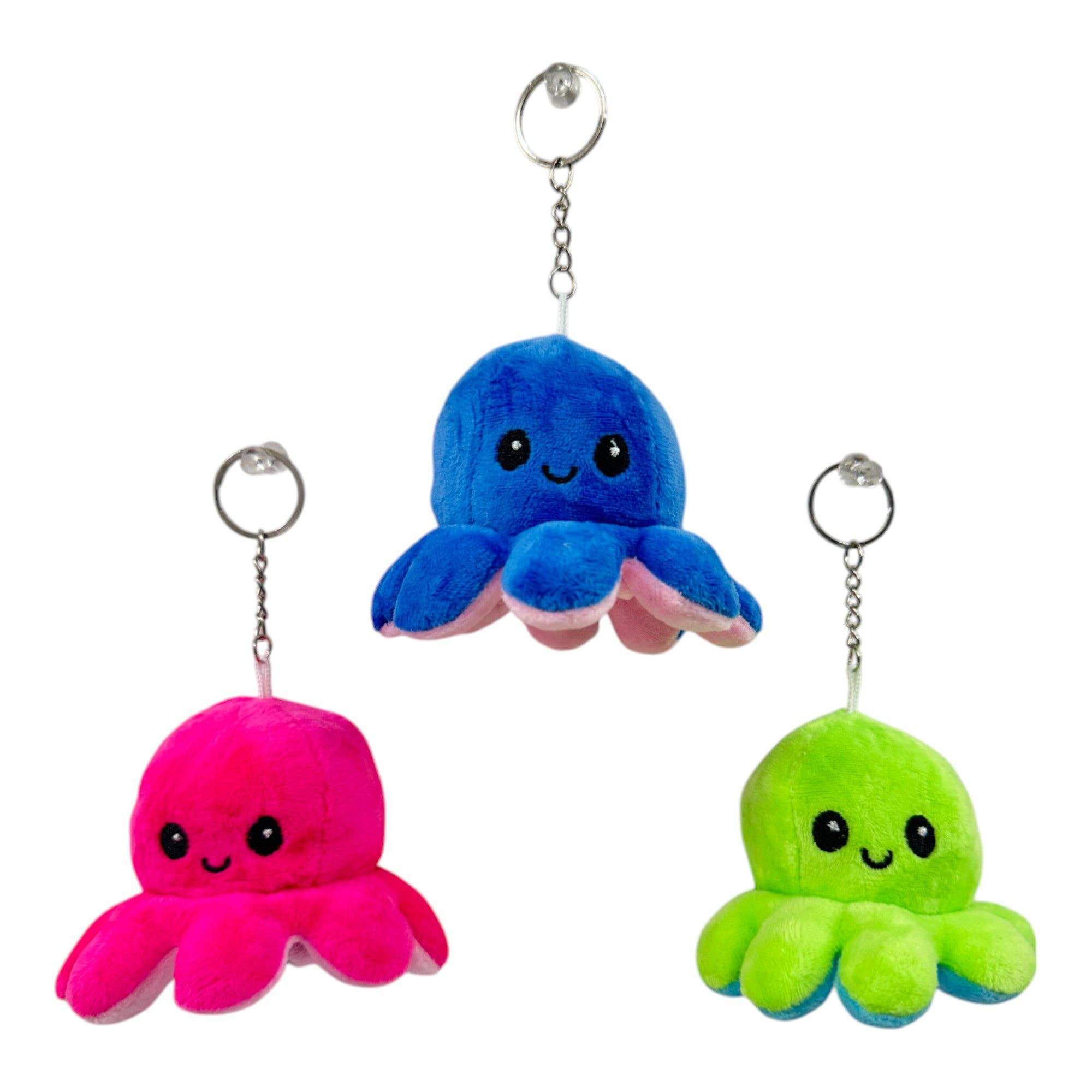 ASSORTITI Portachiavi Pupazzo di Peluche Polpo Reversibile KC1125-1 (12PC) in vendita all'ingrosso su Faire4