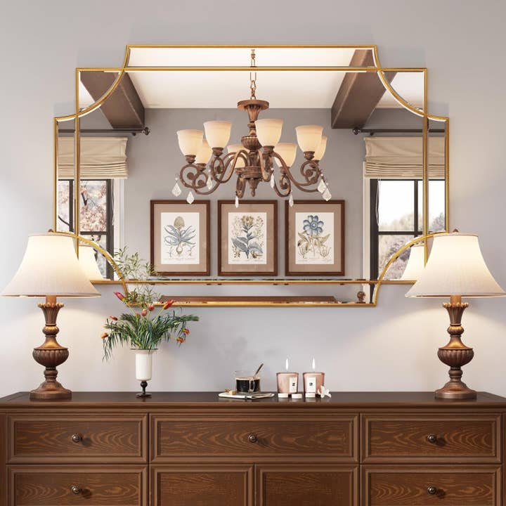 ShipItFurniture - Wholesale Wall Mirror - 32x48 Inch Gold Wall Mirror Beveled Full Length Mirror1