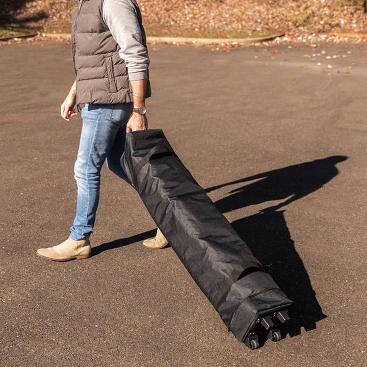 10'x10' Black Pop Up Canopy Tent with Wheeled Case for wholesale on Faire