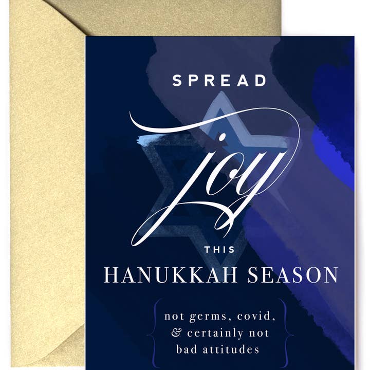 Spread Joy, not Germs This Hanukkah - Hanukkah Holiday Greeting Card Spread Joy, not Germs This Hanukkah - Hanukkah Holiday Greeting Card
