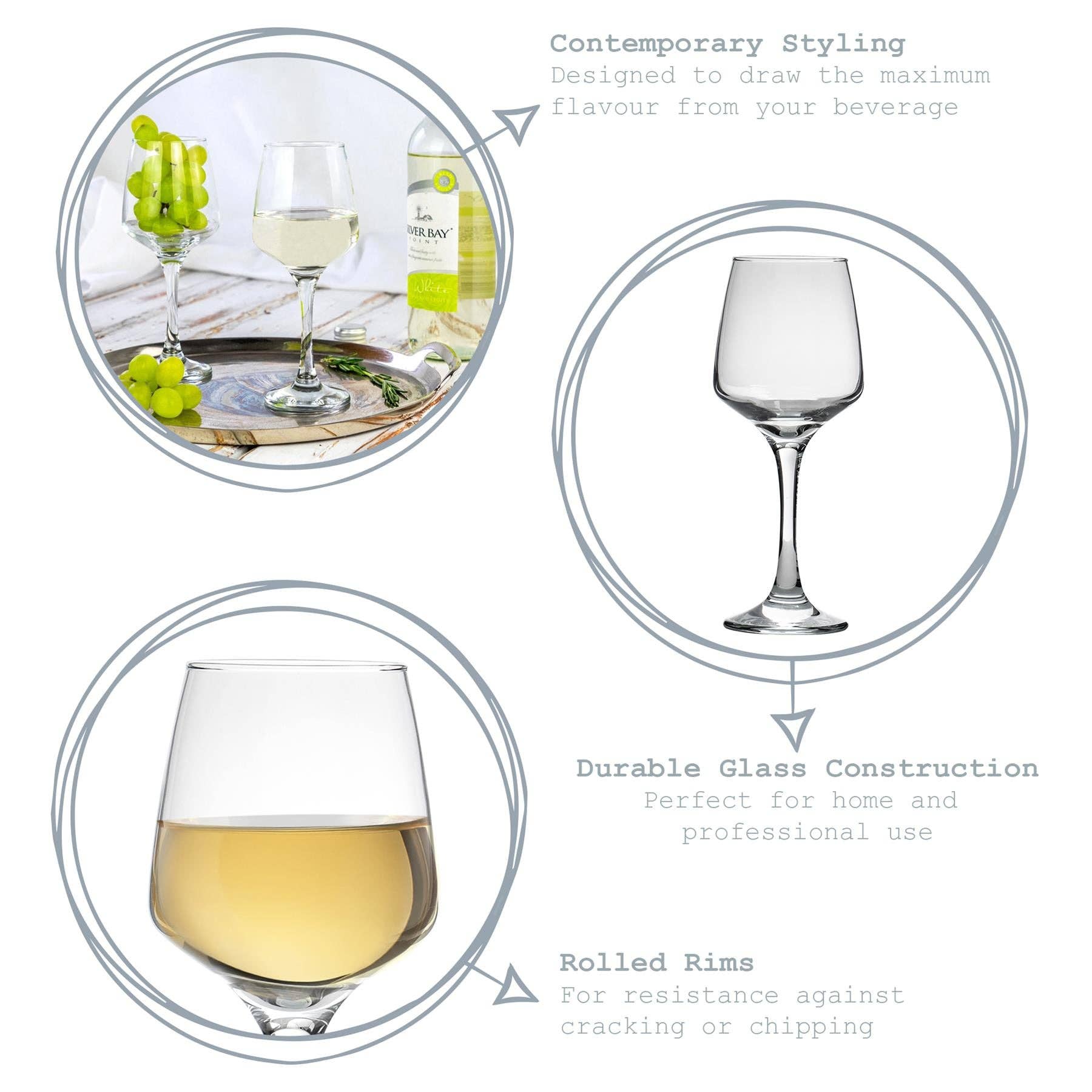 Rinkit Ltd - Wholesale Wine Glass - 295ml Lal White Wine Glass - By LAV4