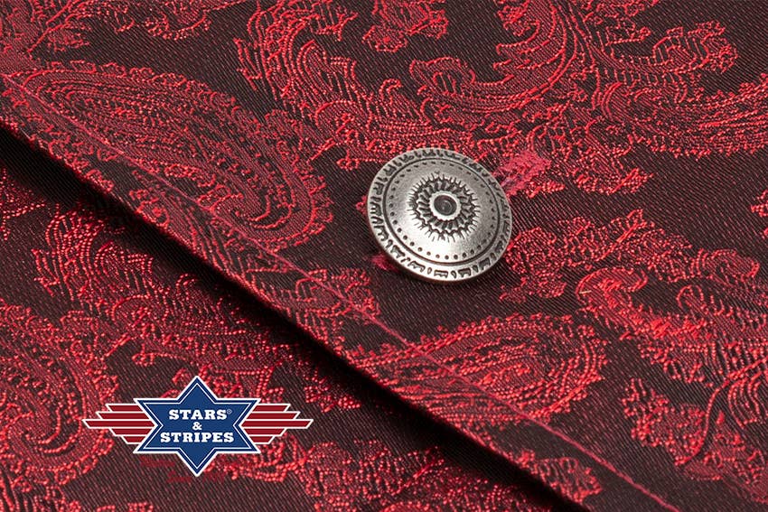 Stars & Stripes® - Vendita all'ingrosso Gilè elegante - Uomo - Gilet western stile antico King Red con motivo paisley3