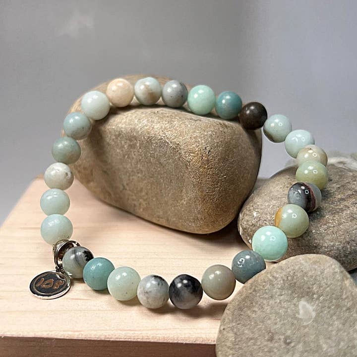 8mm Amazoniet Mala armband voor wholesale door One Zero Eight