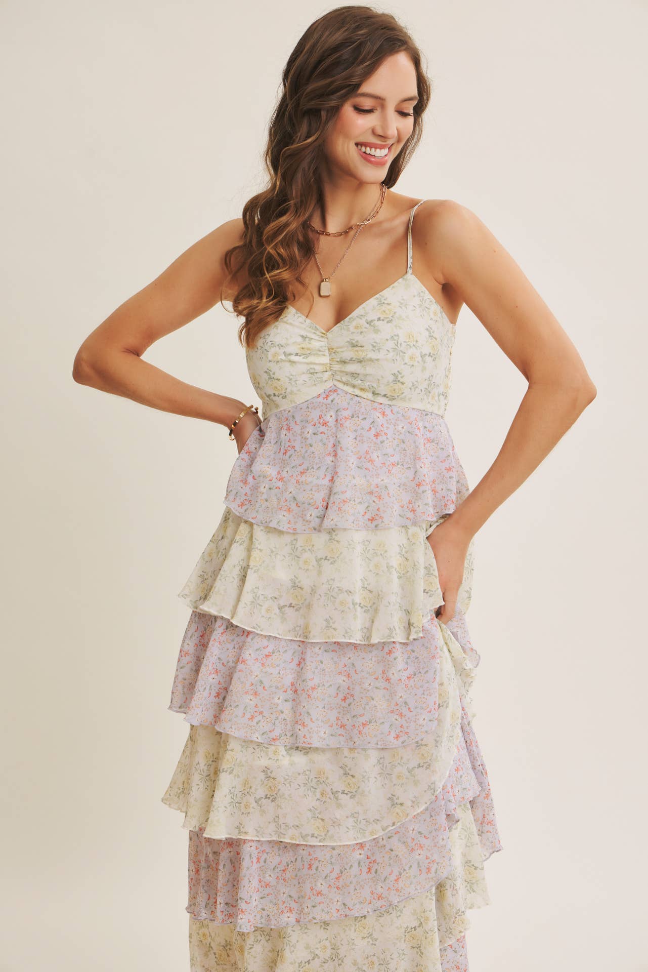 in february - Vente Robe – femme - DÉFINITION DE LA ROBE MAXI À VOLANTS FLORAUX FÉMINITÉ SANS SAISON23