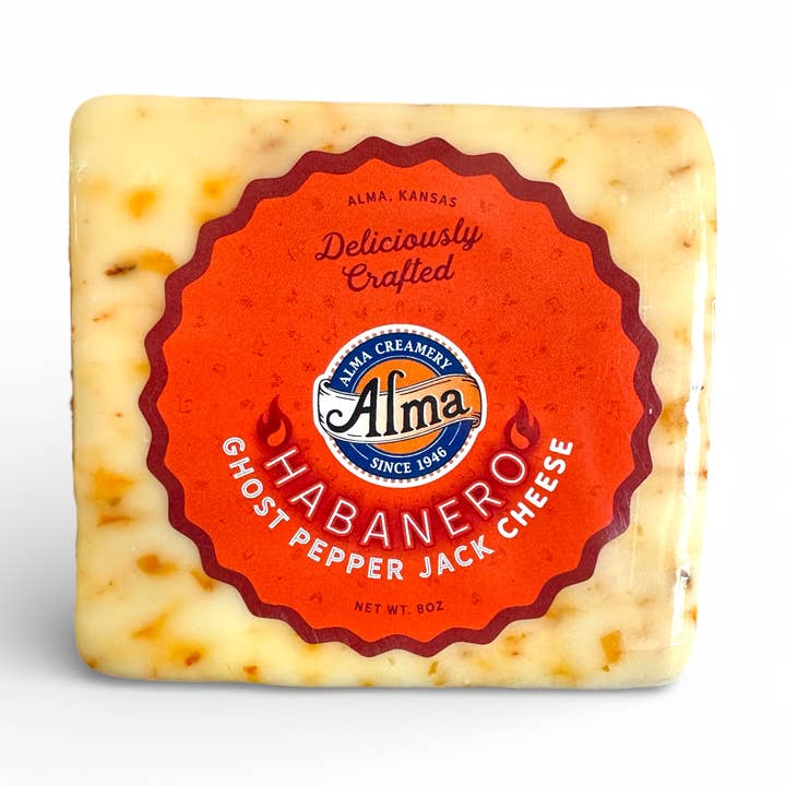 Habanero Ghost Pepper Jack Cheese - 8 oz. for wholesale by Alma Creamery LLC