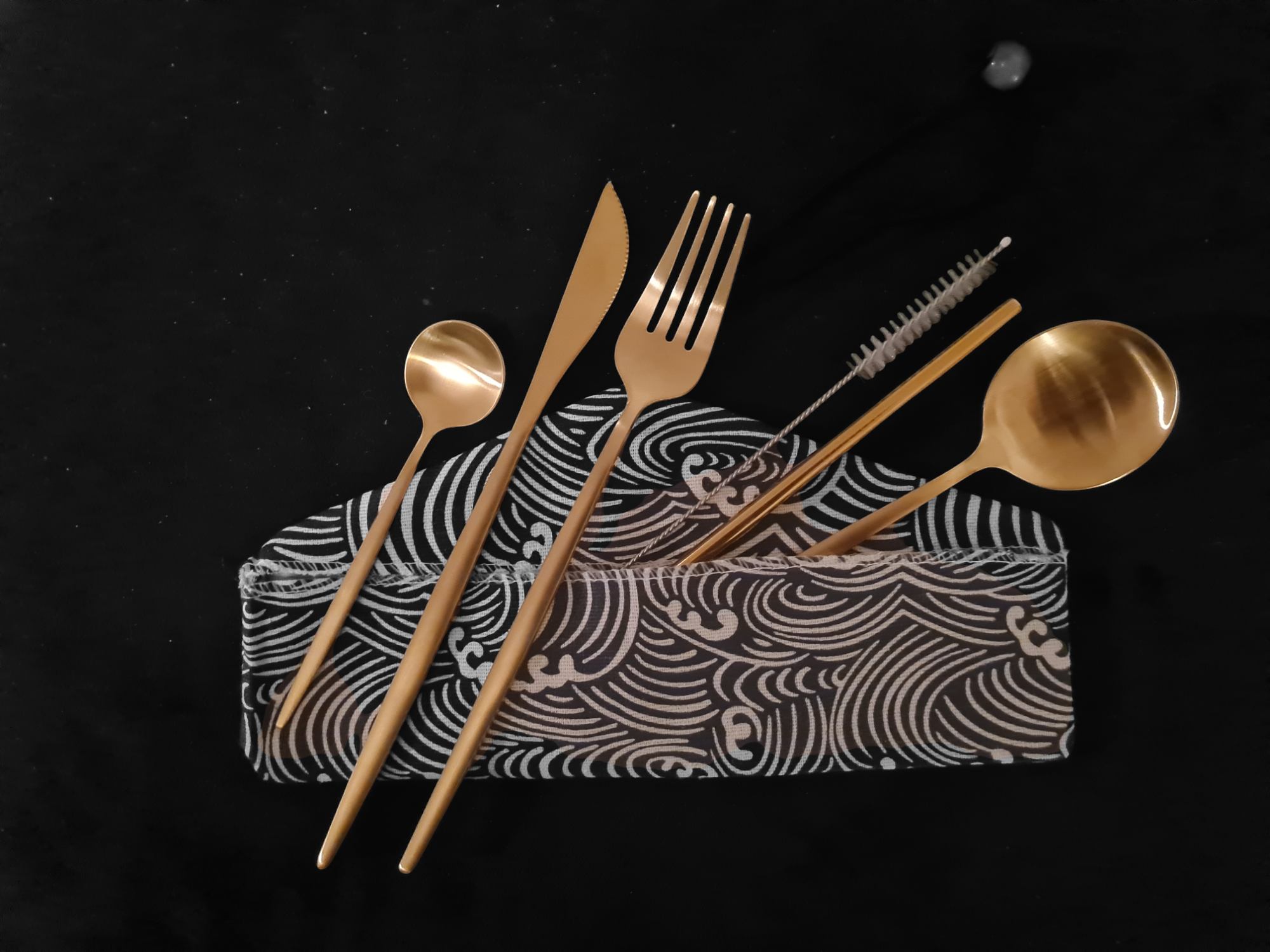 Sostraw & SmartThings - Wholesale Assorted Cutlery Set - Picnic / Office / On the Go Cutlery Set - 8 pouches/5 colors5