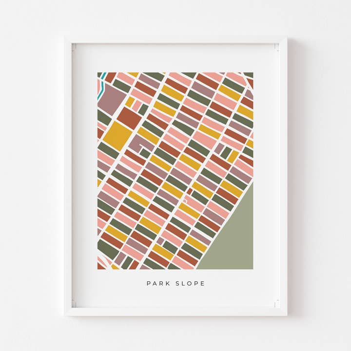 Park Slope Väggkonst Karttryck - Färgglatt och minimalistiskt för wholesale av Faraway Places Paper