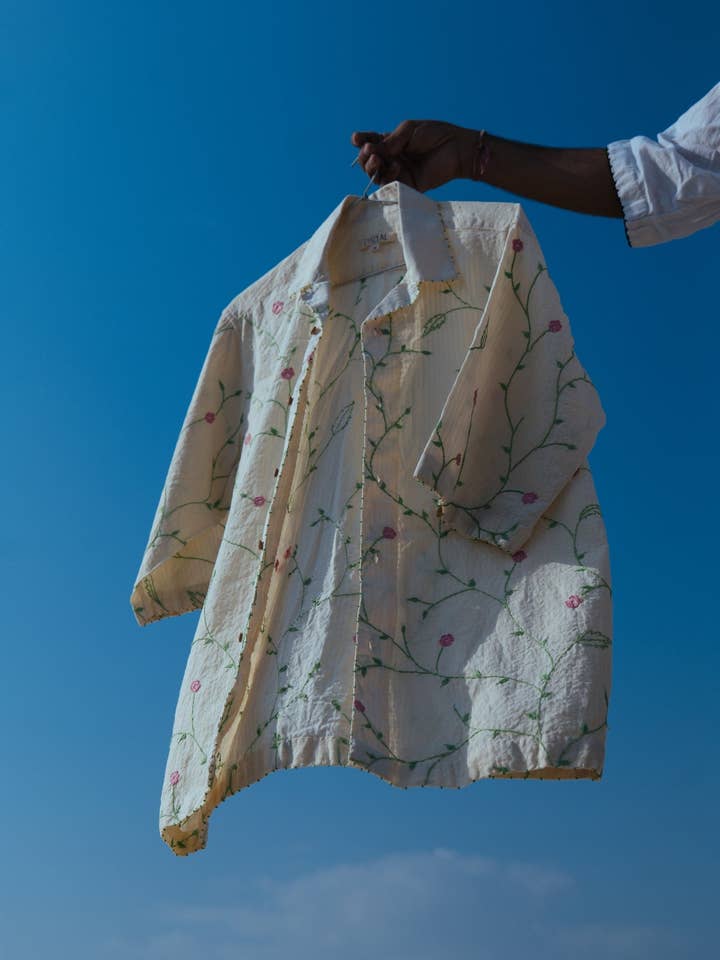 Choyal - Fair Trade Unisex Clothing - Wholesale Button Down Shirt - Unisex - UNISEX FLORAL EMBROIDERY SHIRT IN 100% COTTON3