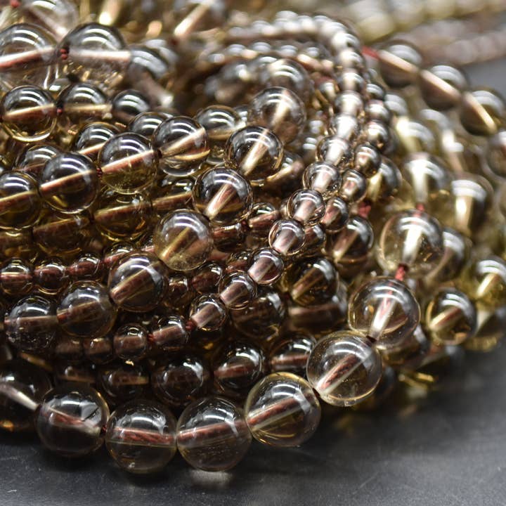 Oriental Direct Craft Supplies - Wholesale Beads - Grade A Natural Smoky Quartz Round Beads - 14" Long4
