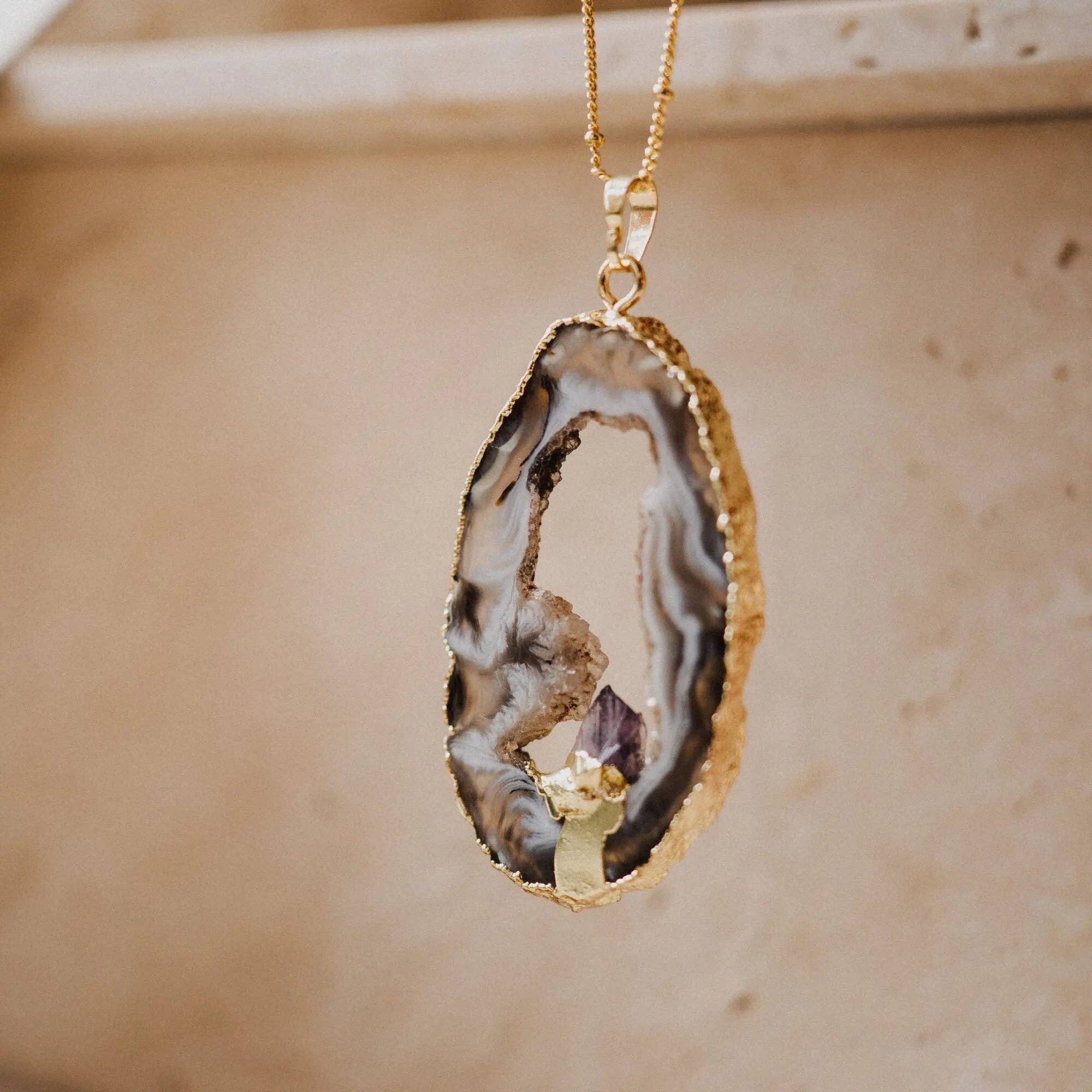 PHOEBE´S - Vente Colliers à pendentif - Collier d'Agate, Pendentif Rustique6