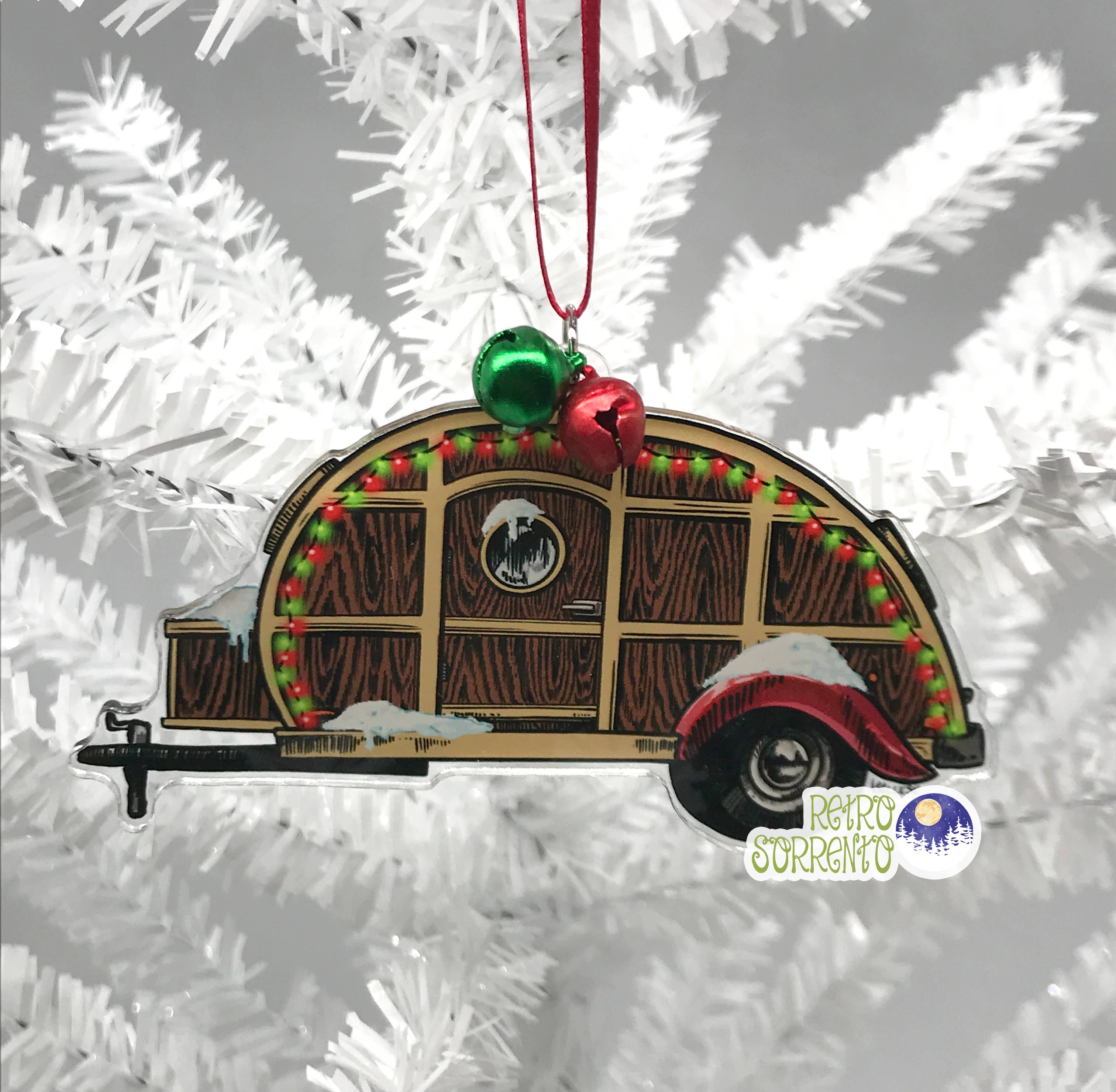 Retro Sorrento – Engroshandel Pynt – Retro Teardrop Camper Julepynt1