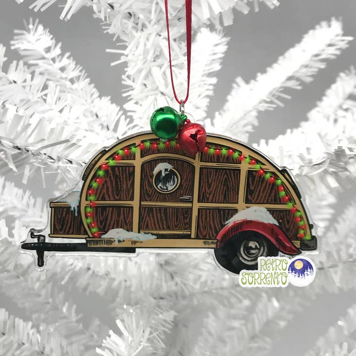 Retro Sorrento - Vente Objets de décoration - Décoration de Noël rétro Teardrop Camper1