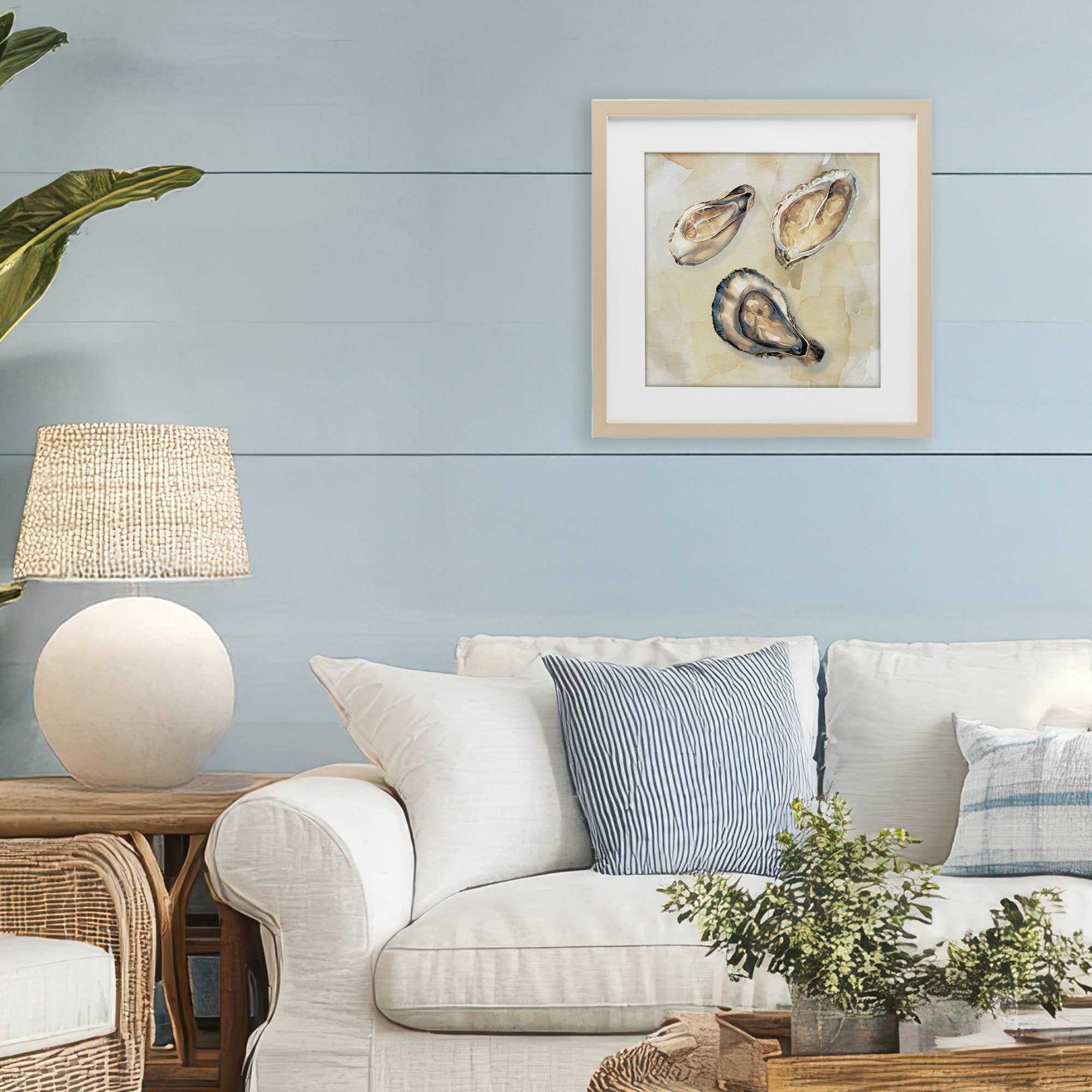 Stupell Industries - Wholesale Wall Sign - Oyster Trio on Beige - Print Under Glass Wall Art4