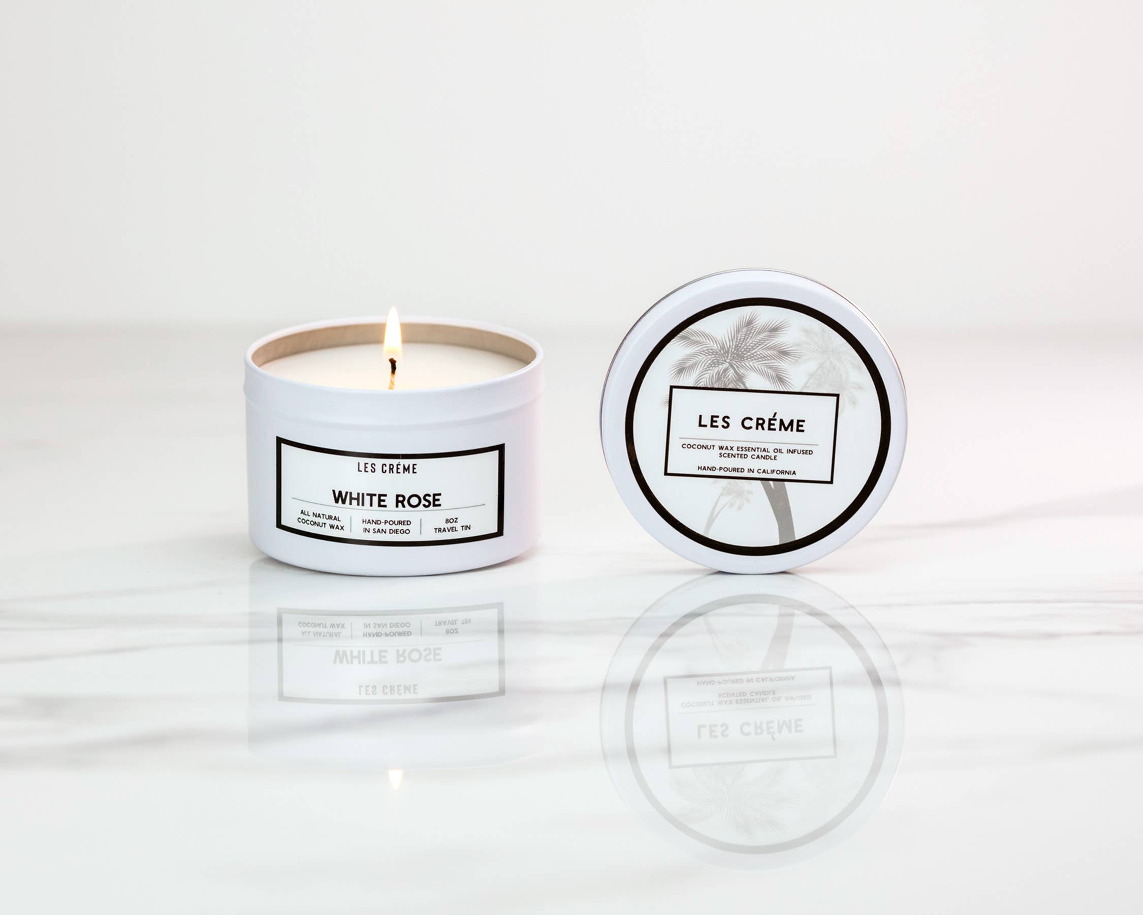 Wood Wick, Soy Wax Candle, Travel Tin White